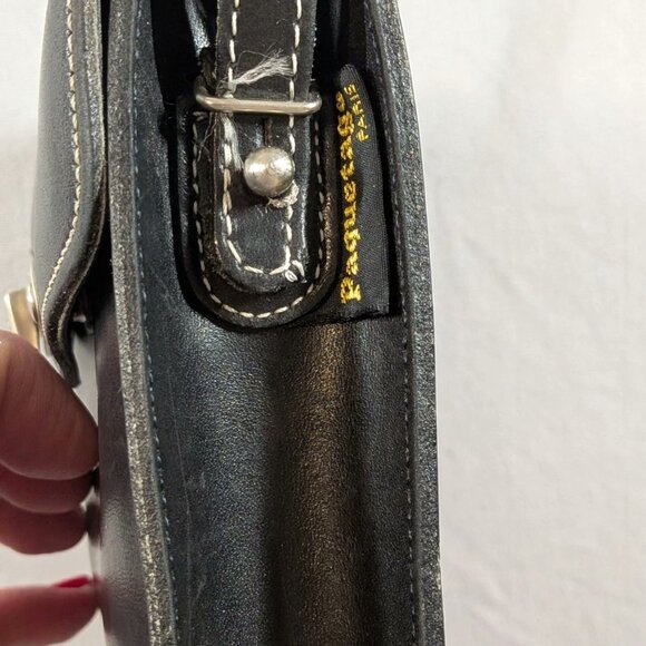 Vintage French Paquetage Paris Patent Saddle Adjustable Crossbody Bag  FRANCE - Picture 6 of 6